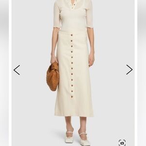 Loulou Studio Cream Midi Pencil Skirt for Casual Wear size S